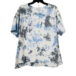 The Sweatshirt Project Blue Gray Tie Dye Short Sleeve Tee Shirt Sweatshirt Sz L